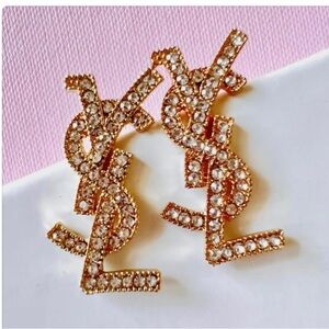18K Gold plated YSL designer earrings.New in Box.